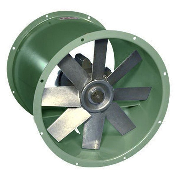 An axial fan is a type of a compressor that increases the pressure of the air flowing through it. The blades of the axial flow fans force air to move parallel to the shaft about which the blades rotate. In other words, the flow is axially in and axially out, linearly, hence their name.