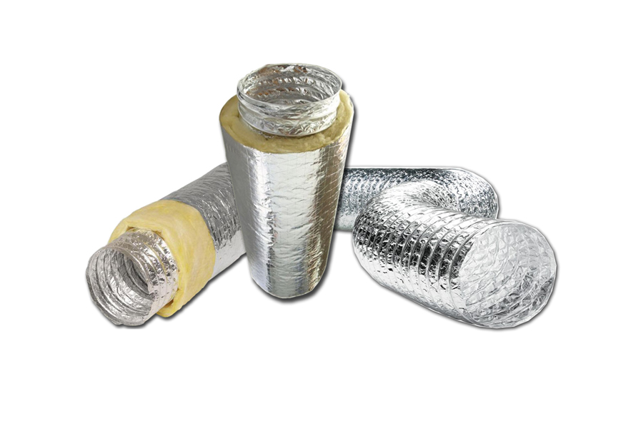 Thermally insulated, fully lined, flexible air duct designed for use in HVAC distribution systems.